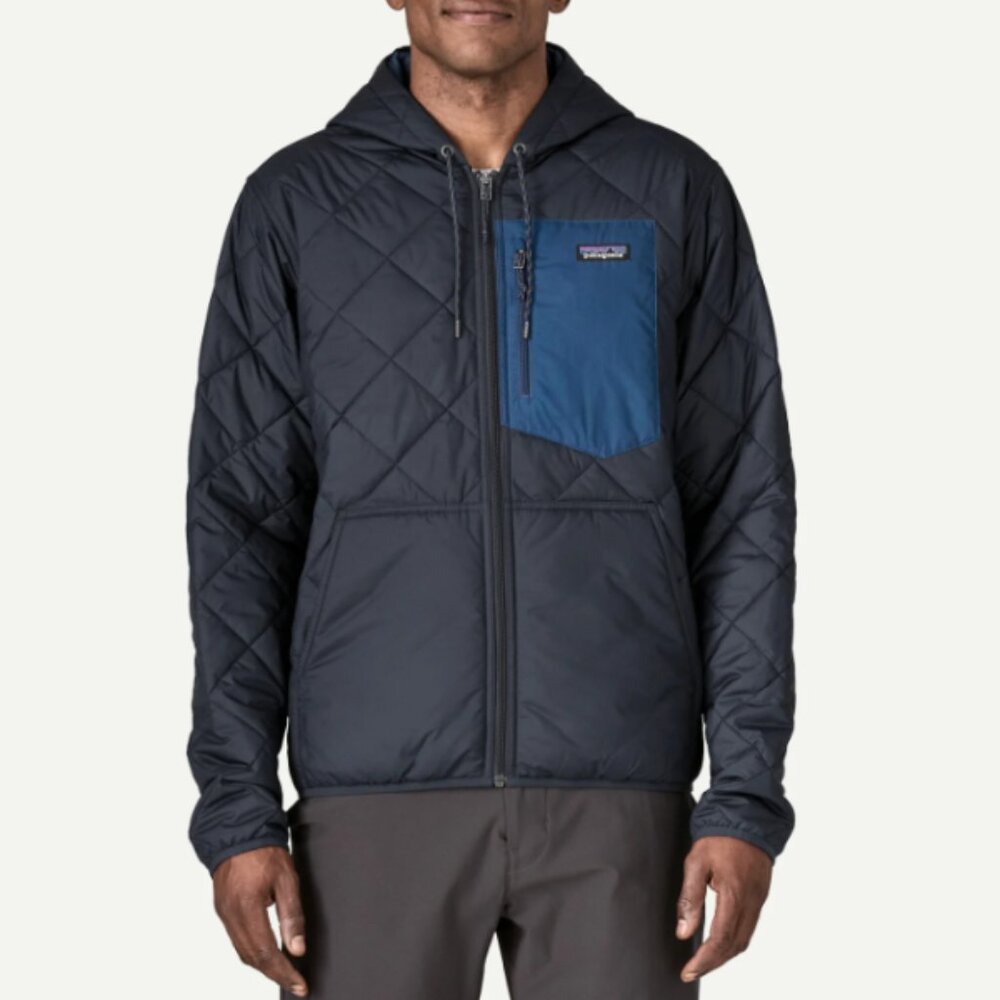 men diamond quilted bomber hoody color new navy